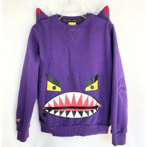 Elstinko Ebony Monster Purple Crewneck Pullover Sweatshirt Size Kids Unisex L